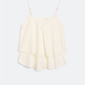 Nine Britton Cam Tiered Satin Tank Top